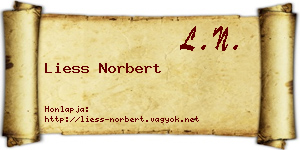 Liess Norbert névjegykártya